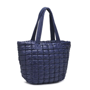 Midnight Quilted Puffer Nylon Tote