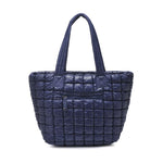 Midnight Quilted Puffer Nylon Tote