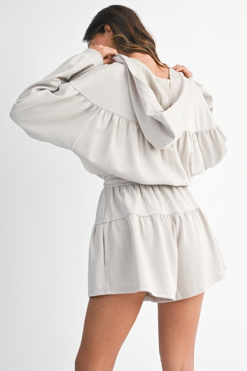 Julia Zip Front Hooded Romper