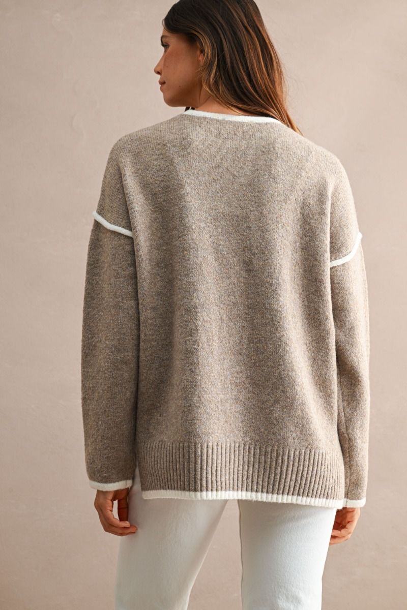 Dolly Contrast Sweater/Mocha