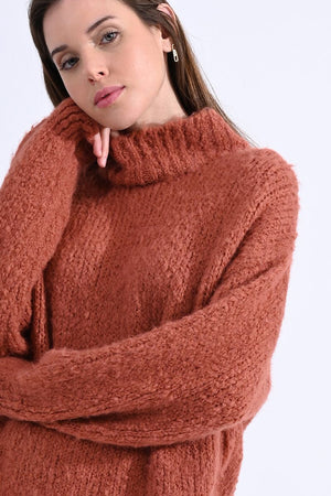 Soft Knit High Collar Sweater