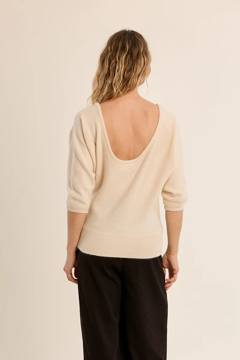 Melanie Sweater Open Back/Cream