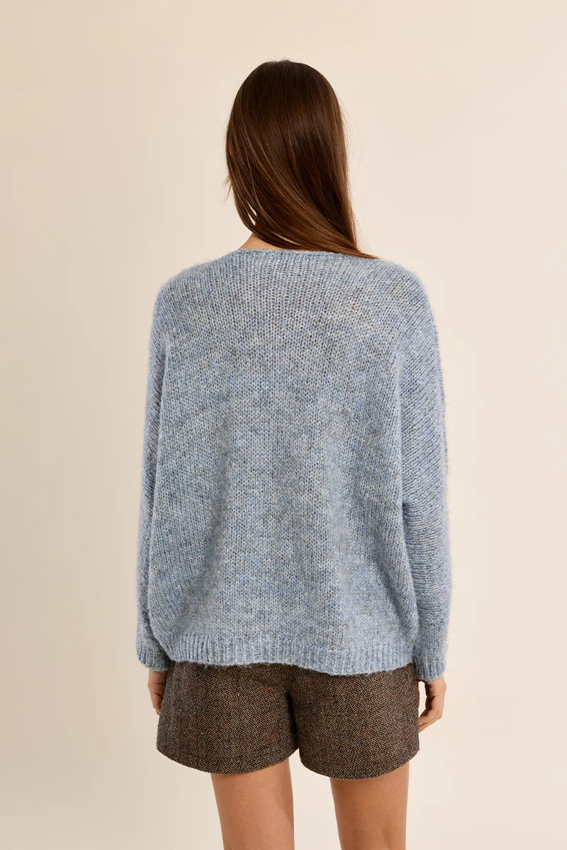 Camilla V-neck Sweater/Blue