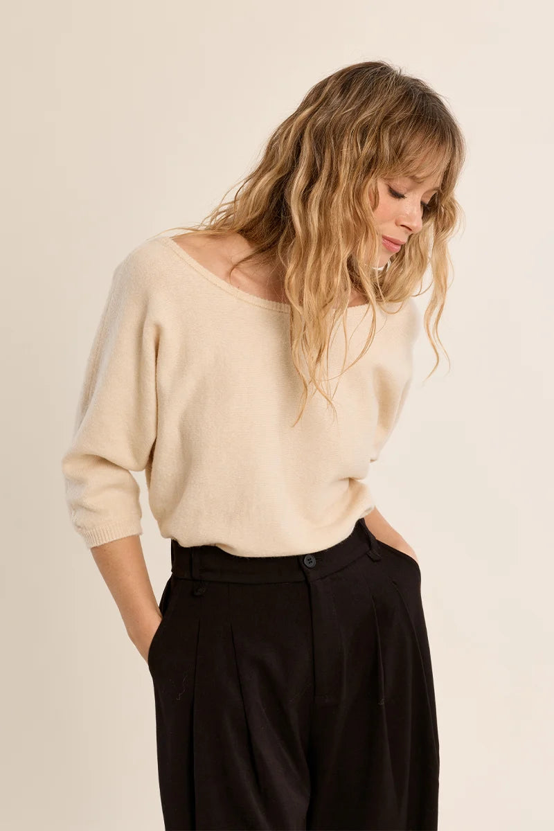 Melanie Sweater Open Back/Cream