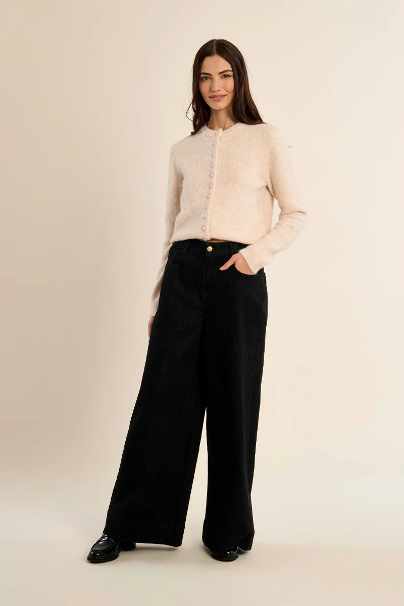 Rowan Buttoned Cardigan/Off White