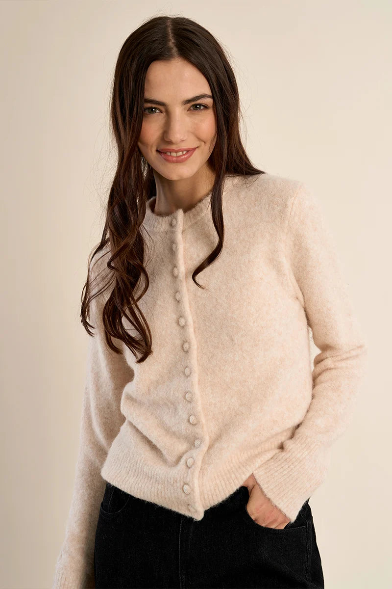 Rowan Buttoned Cardigan/Off White