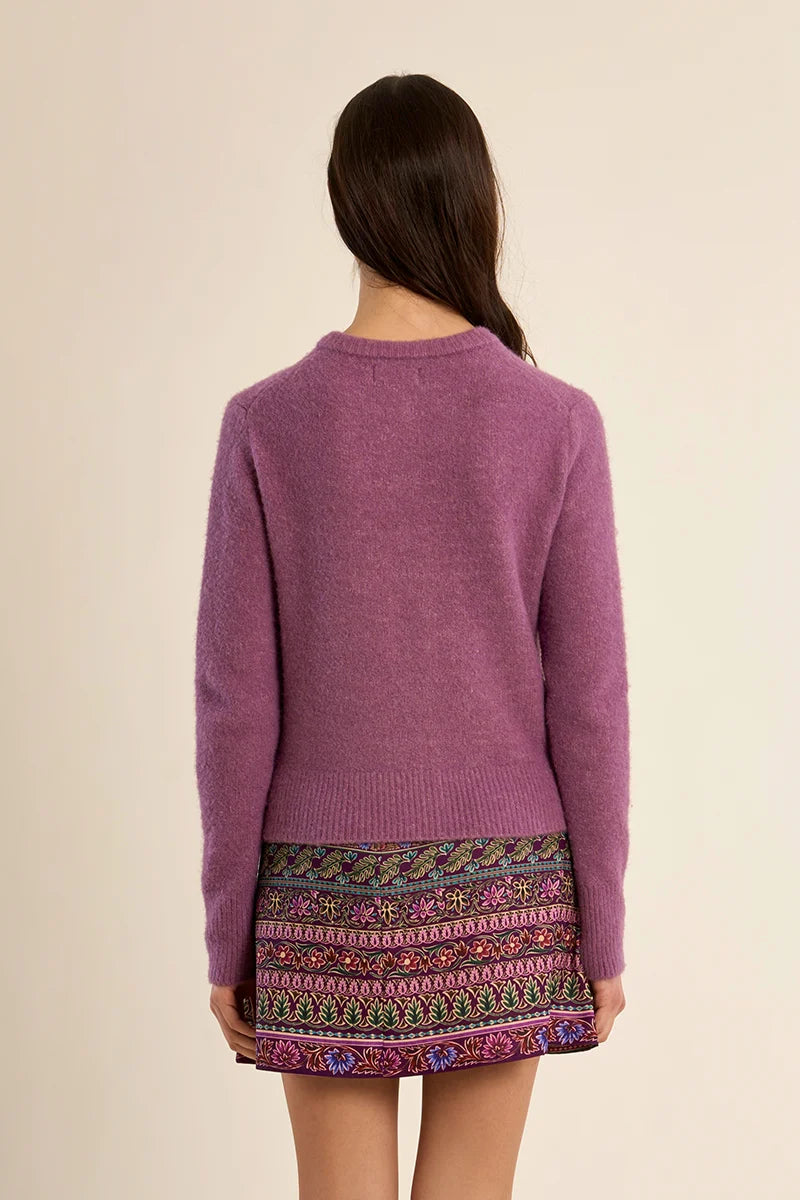 Rowan Buttoned Cardigan/Mauve