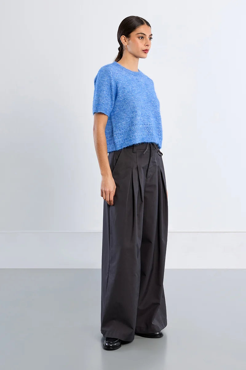 Kelly Short Sleeve Sweater/Blue