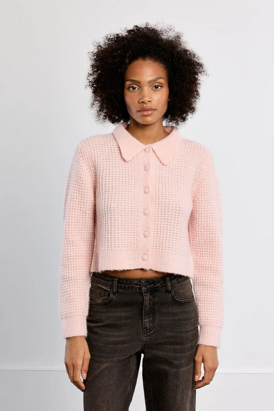 Wrenna Collar Button Cardigan/Pink