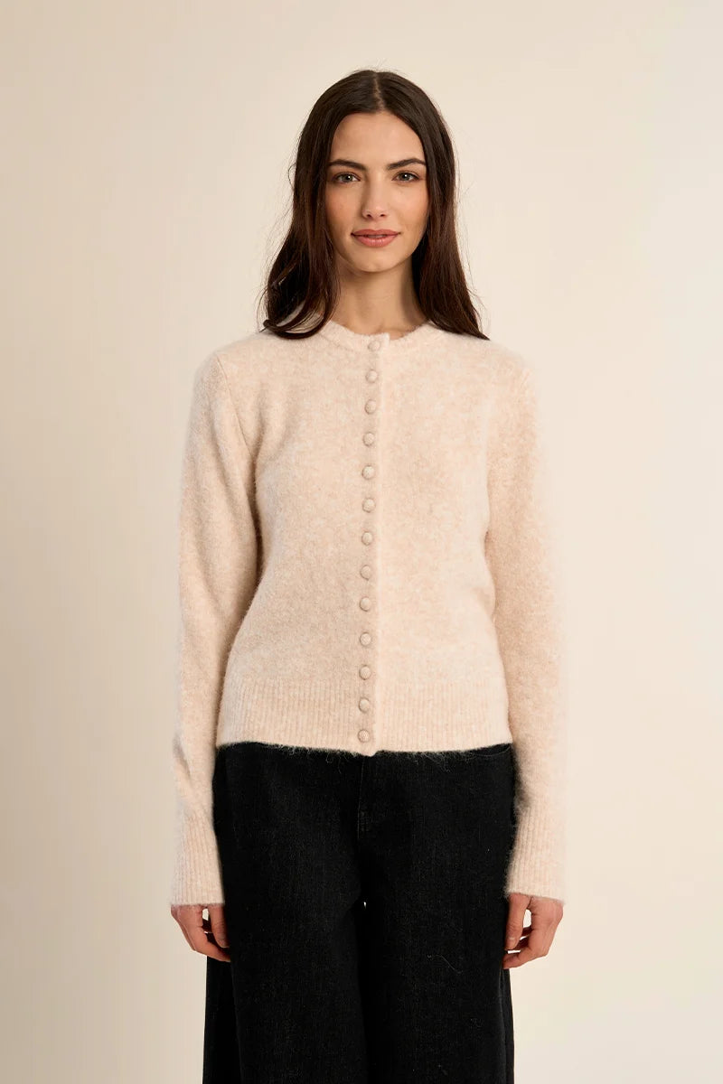 Rowan Buttoned Cardigan/Off White