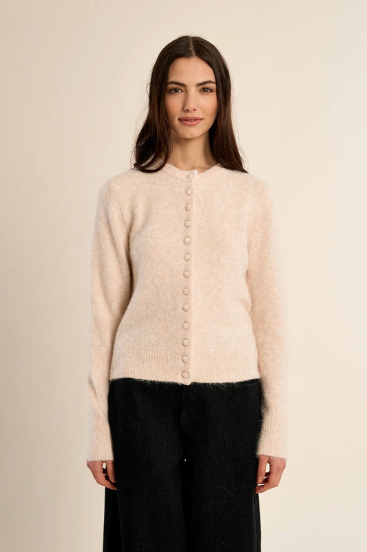 Rowan Buttoned Cardigan/Off White