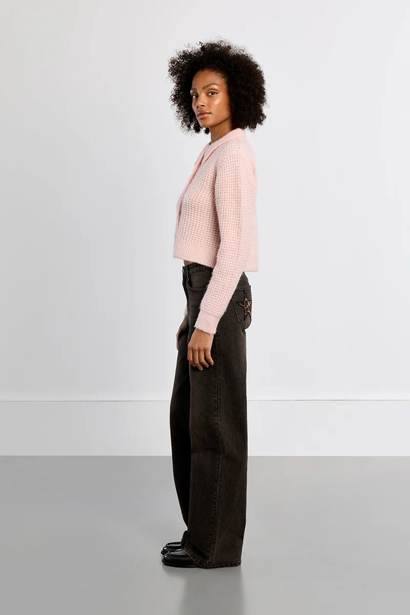 Wrenna Collar Button Cardigan/Pink