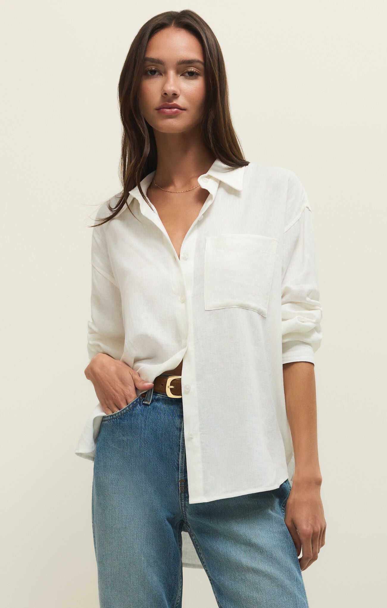 Alfie Linen Button Up Top