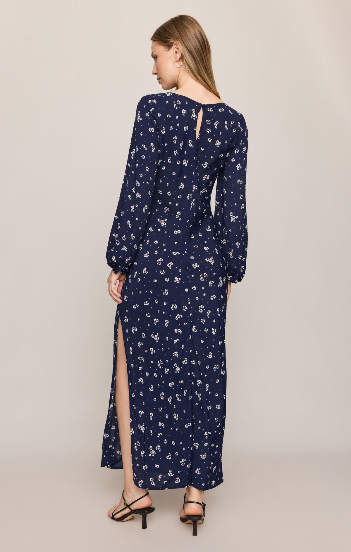 Midnight Tansy Long Sleeve Midi Dress