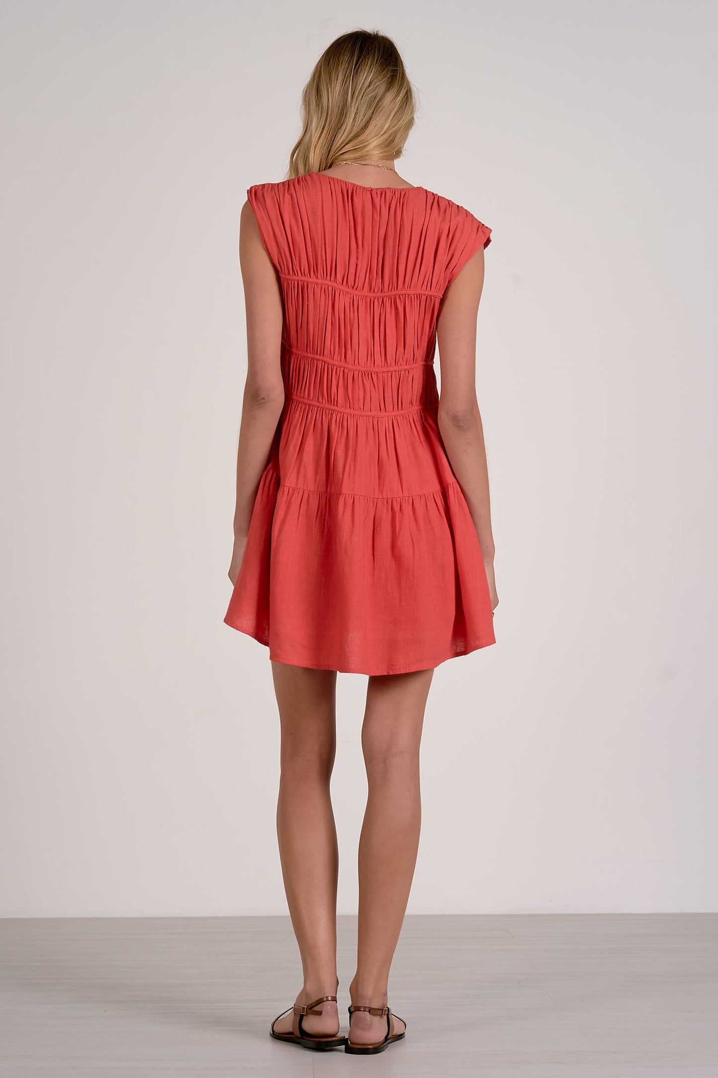 Willa Cap Sleeve Tiered Mini Dress