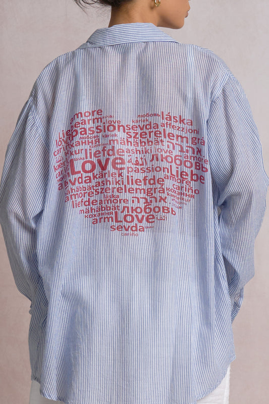 Mady Love Graphic Button Down Top