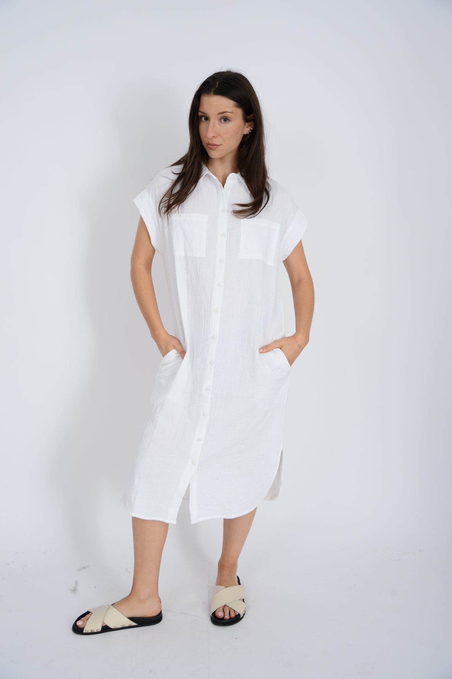 Aira Bubble Gauze Shirt Dress