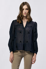 Anna Lisa Button Down Embroidered Blouse