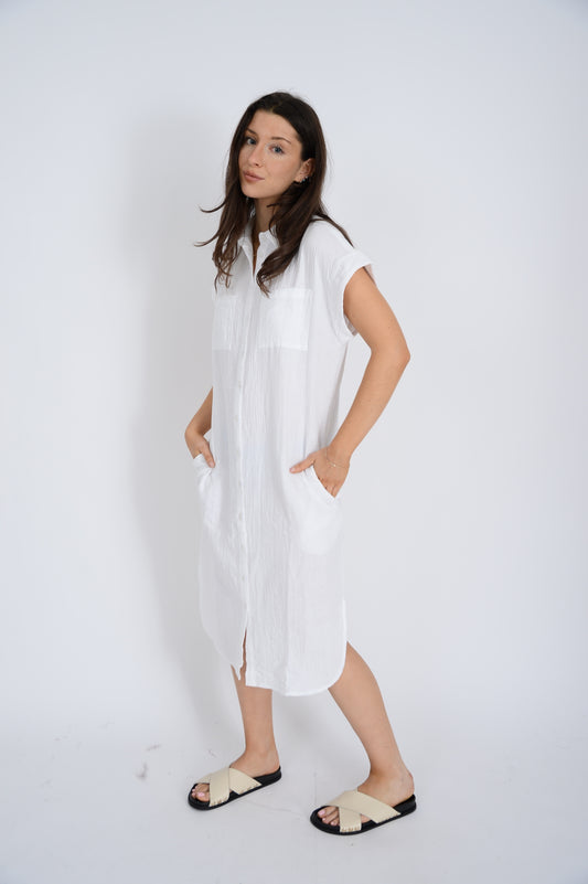 Aira Bubble Gauze Shirt Dress