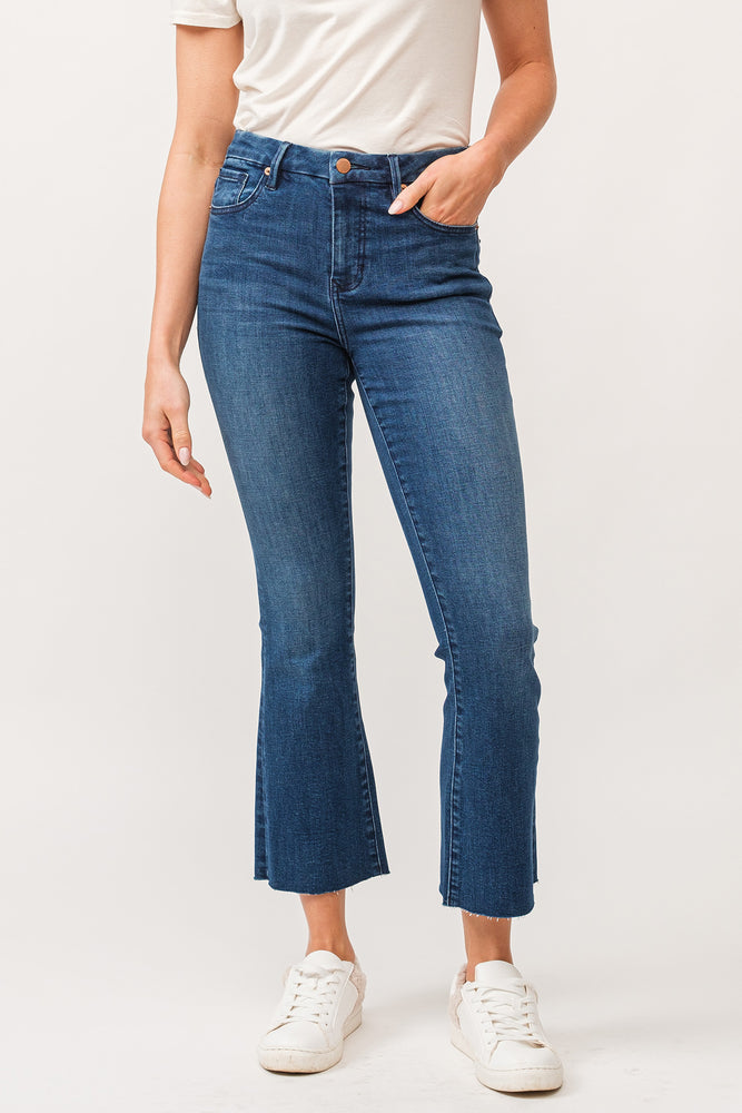 Jeanne Mid Rise Ankle Flare Denim