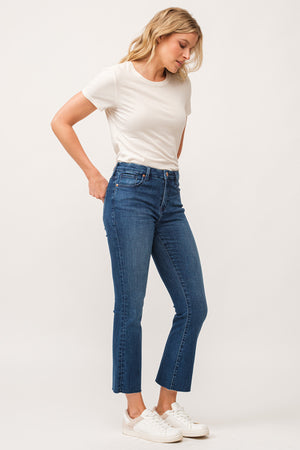 Jeanne Mid Rise Ankle Flare Denim