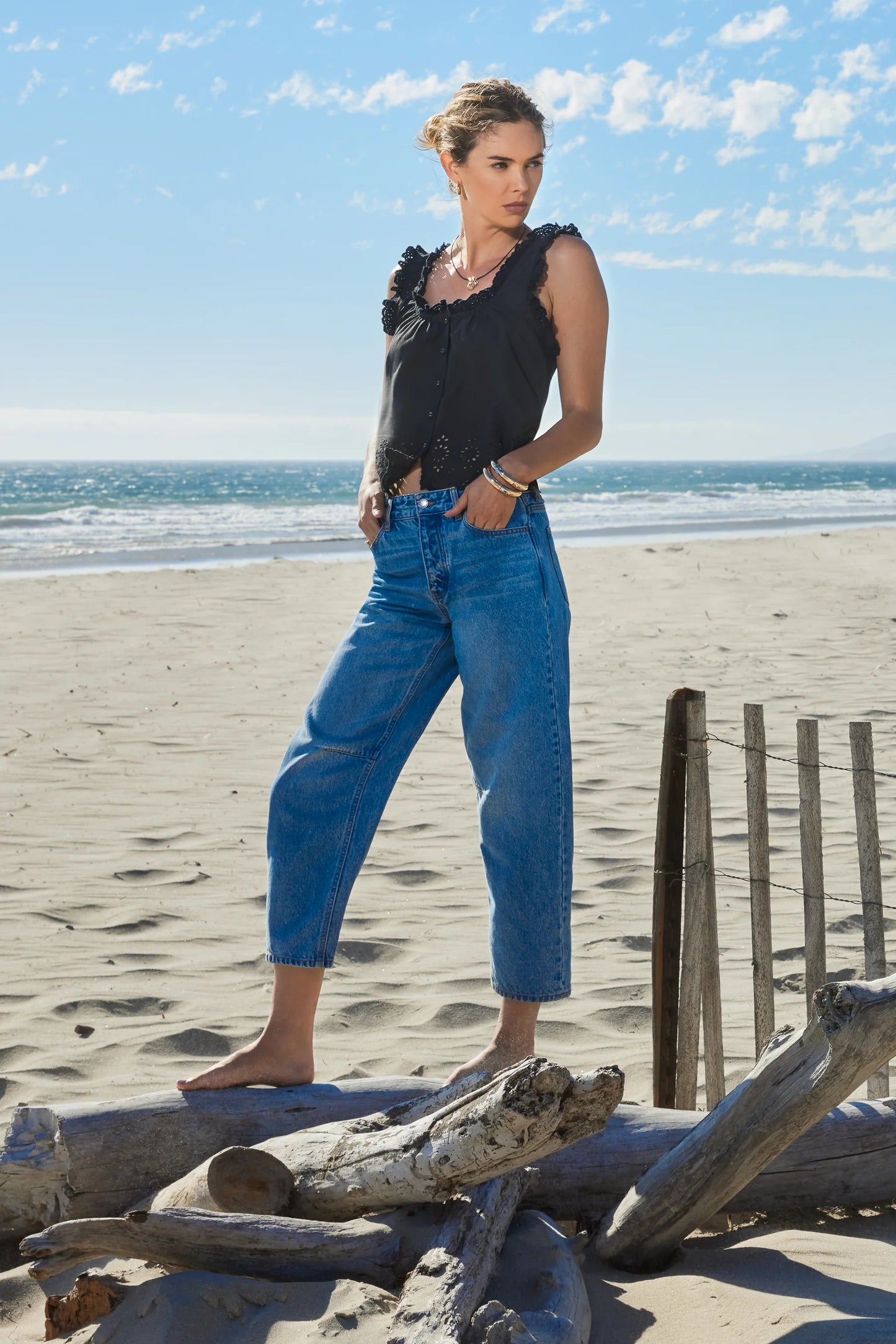 Rosabel Lightweight Eyelet Detailed Tank Top