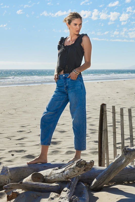 Rosabel Lightweight Eyelet Detailed Tank Top