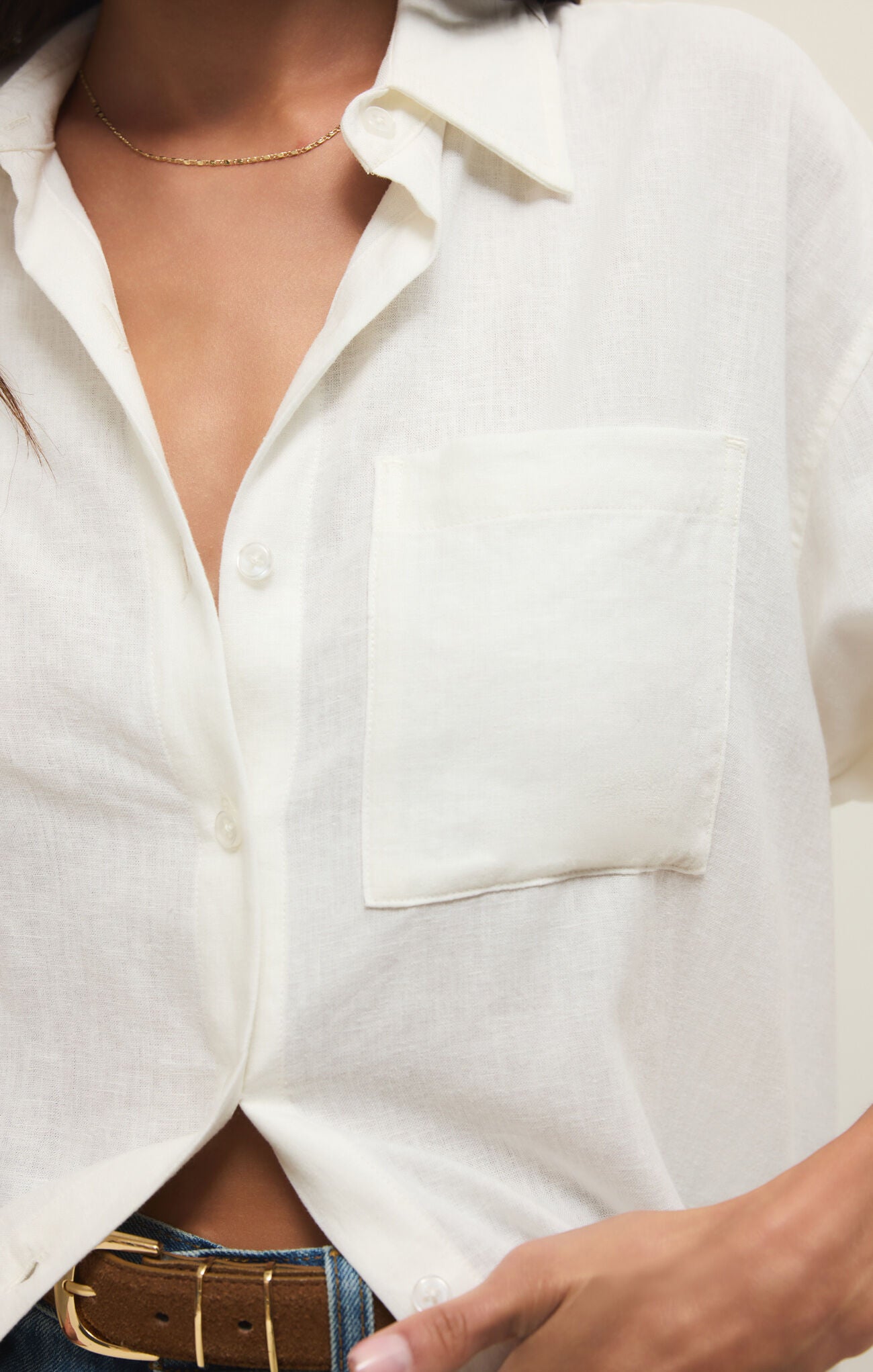 Alfie Linen Button Up Top