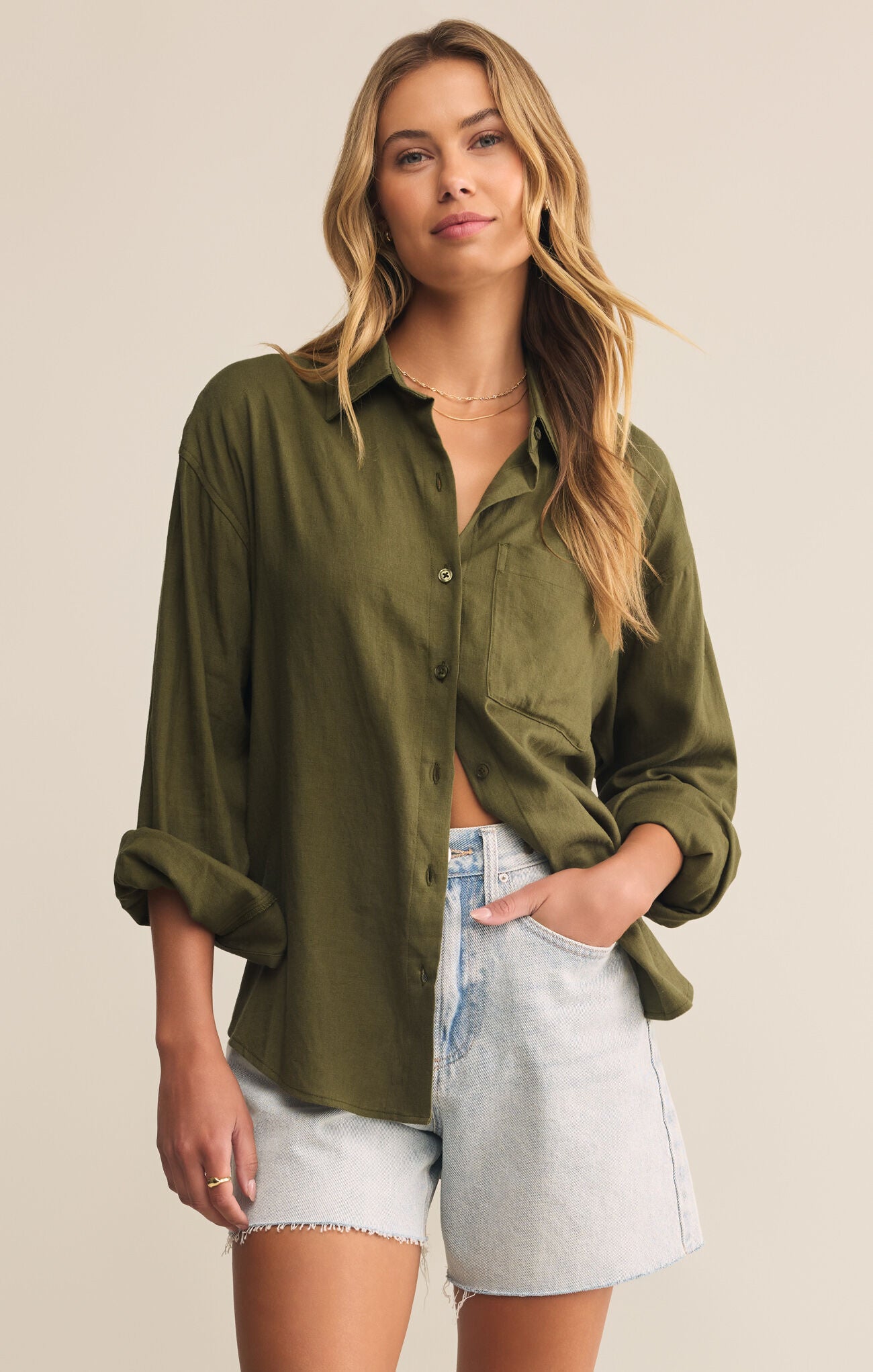 Alfie Linen Button Up Top