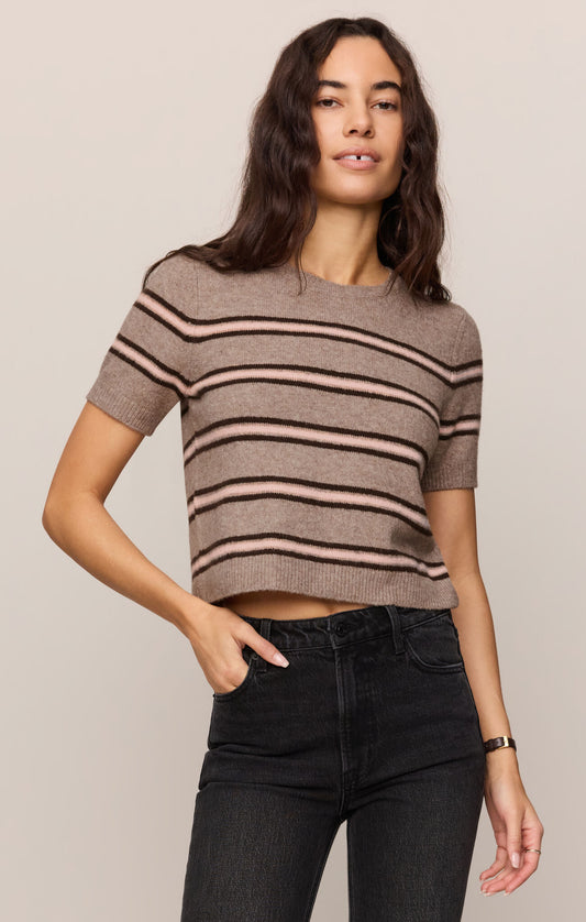 Gatewood Stripe Sweater Top/Ash